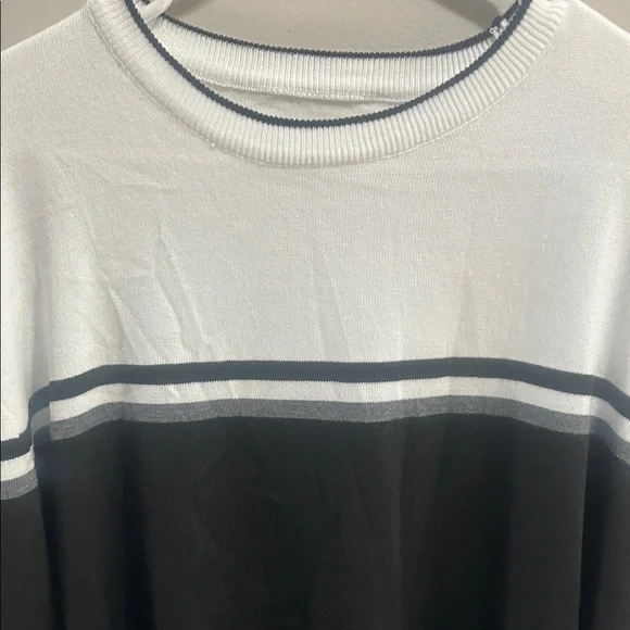 Classic Black and White Men's Sweatshirt - Picture 2 of 7